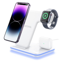 Estación de carga inalámbrico 3 en 1 para Apple – Compatible con iPhone, Apple Watch y AirPods - Imagen 5