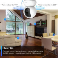 Tapo 2K Pan – Cámara de seguridad WiFi con giro panorámico y visión nocturna - Imagen 5